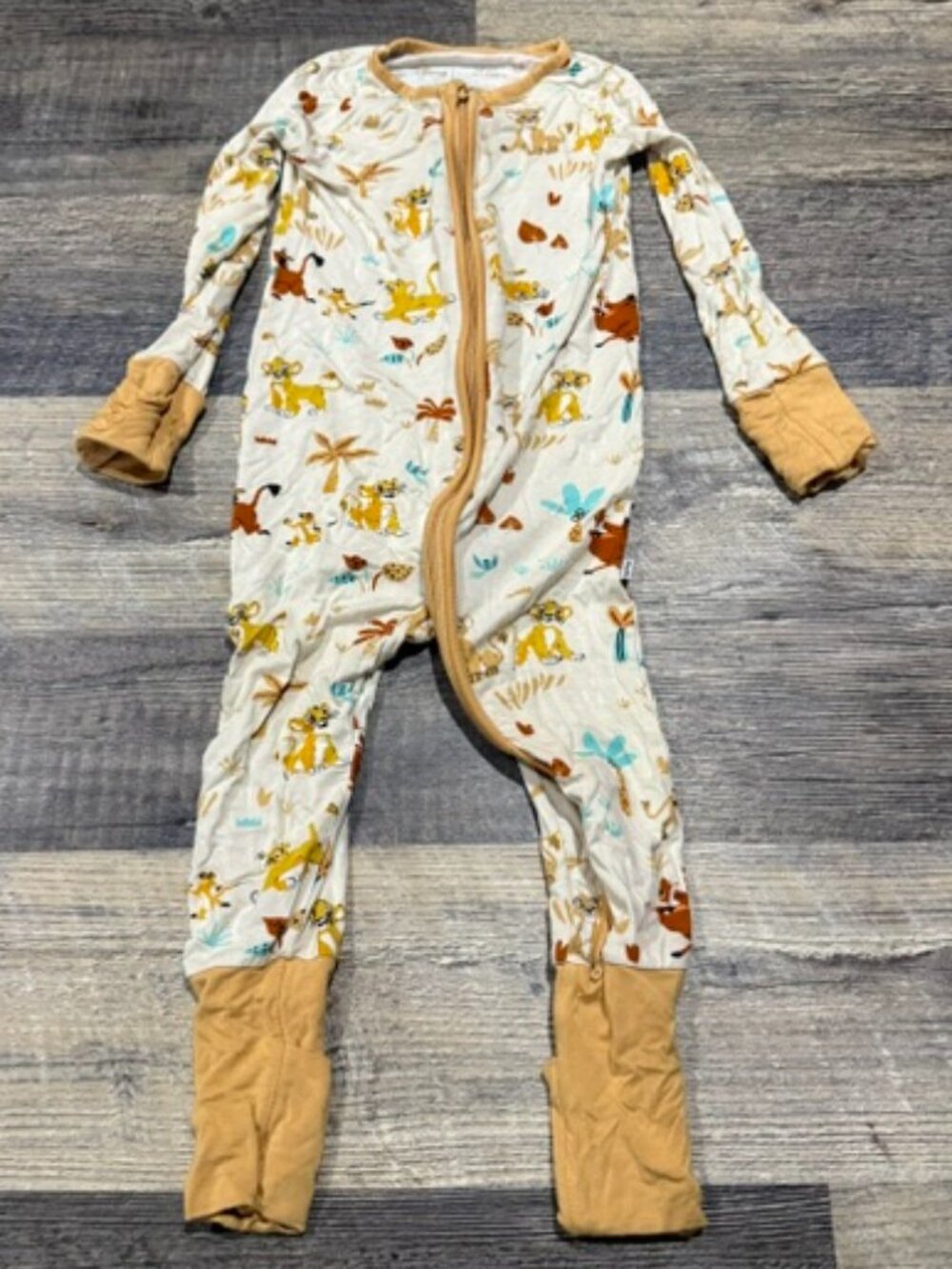 Little Sleepies 12-18 Month Disney Lion King Print Zippie Footie Pajamas